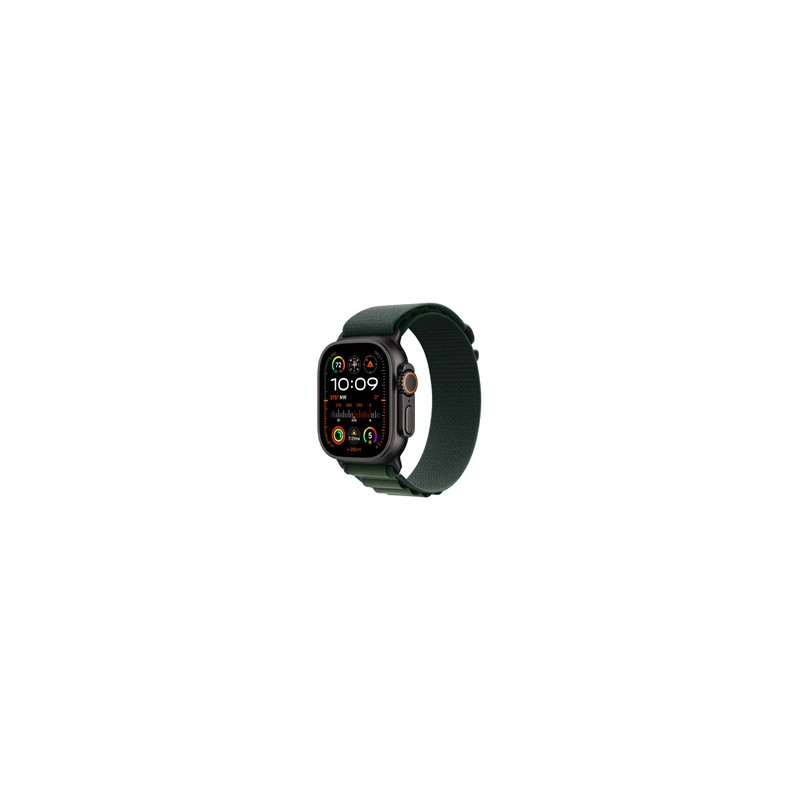 Apple watch Apple Watch Ultra 2 GPS + Cellular 49mm Boîtier en Titane Noir avec Boucle Alpine Vert Fonce Medium