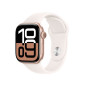 Apple Watch Series 10 GPS 42mm Boîtier en Aluminium Rose Gold avec Bracelet Sport Rose Tendre S M