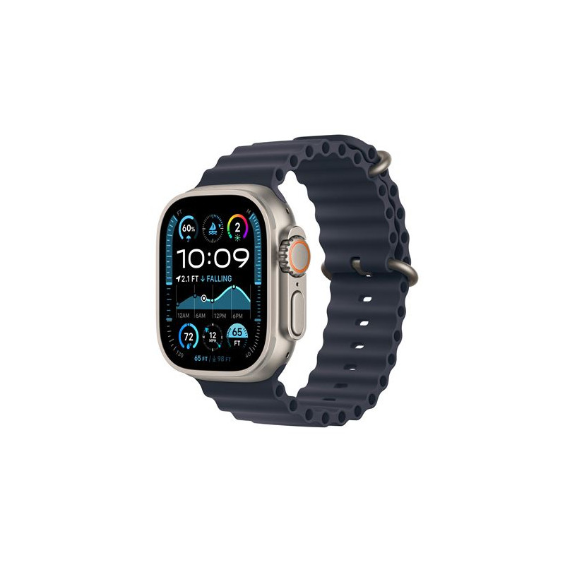 Apple Watch Ultra 2 GPS + Cellular 49 mm Boîtier en Titane Naturel avec Bracelet Ocean Marine