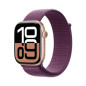 Apple Watch Series 10 GPS 46mm Boîtier en Aluminium Rose Gold avec Boucle Sport Prune