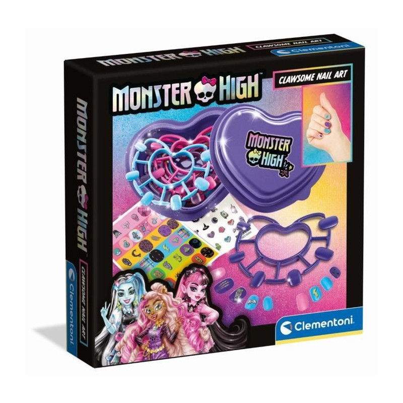 CLEMENTONI - Dark Nail Monster High - Faux ongles a décorer theme Monster High - Des 6ans