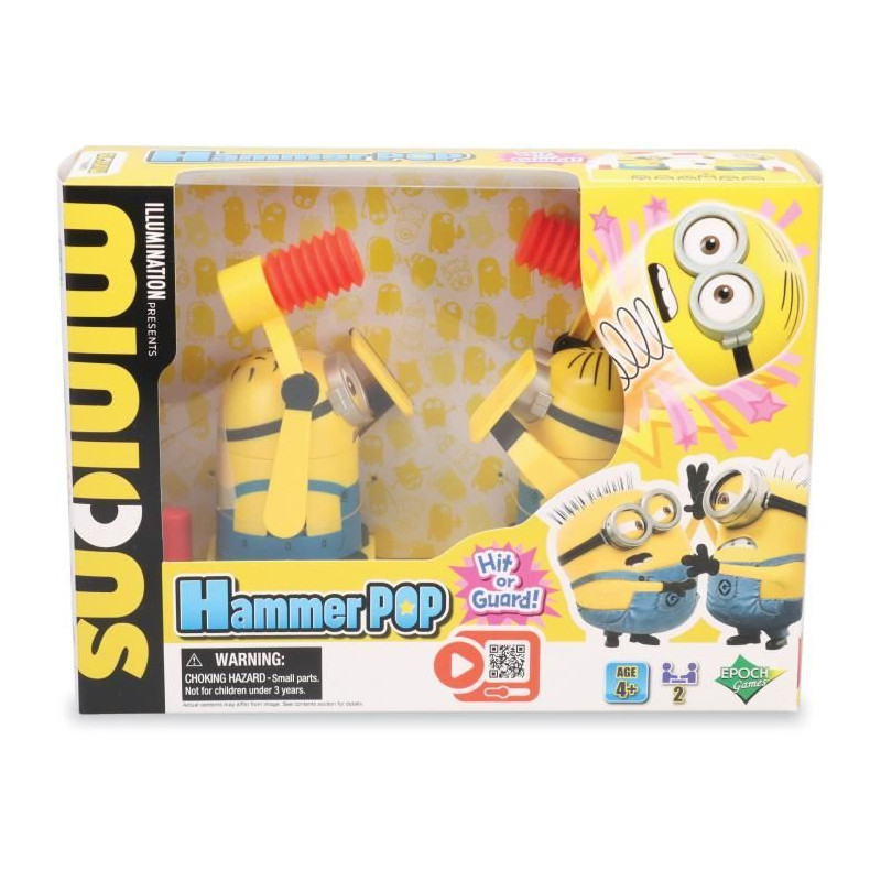 Jeu d'Adresse - EPOCH GAMES - Minions Hammer POP - Tape sur la Tete du Minion, Gagne le Point !