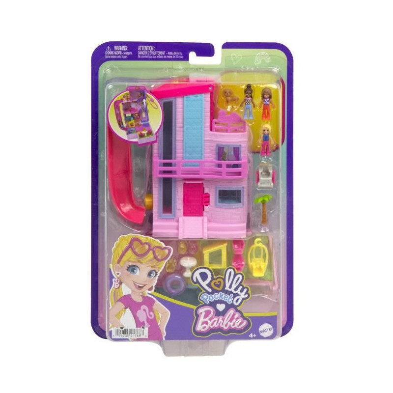 Polly Pocket-Maison de Reve Barbie-Coffret avec 3 mini-figurines HWP11