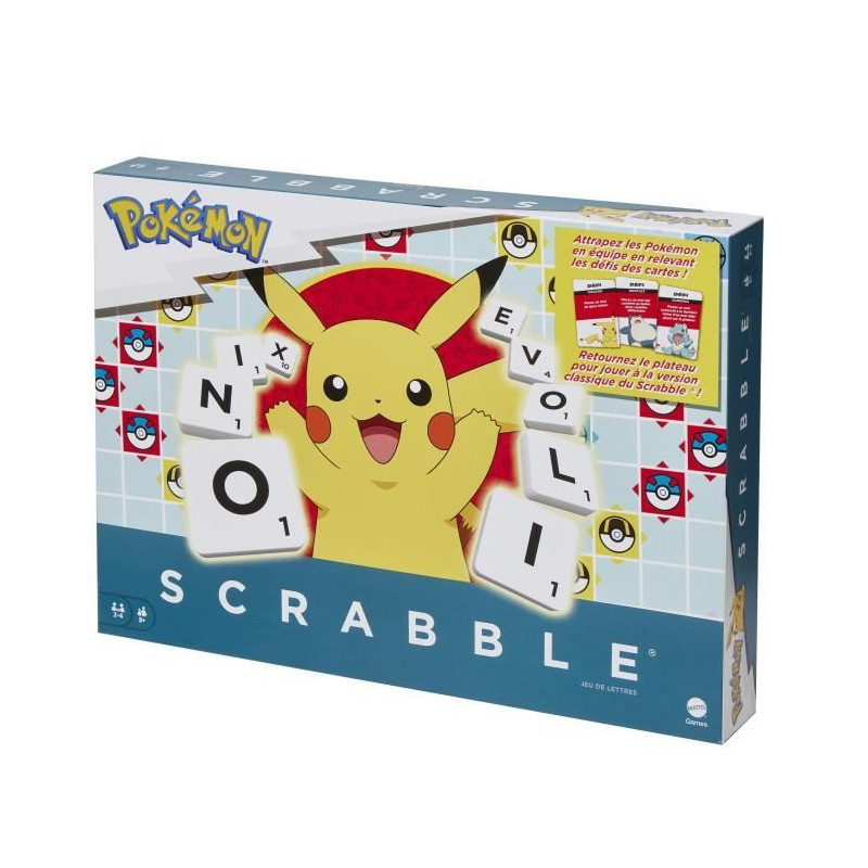 Scrabble Pokémon-Jeu de société familial avec 2 modes de jeu HXT27