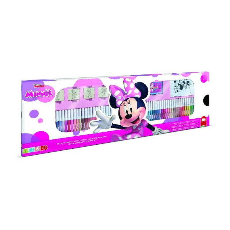 Coffret coloriage - MULTIPRINT - 18866 - 60 feutres 4 tampons Minnie