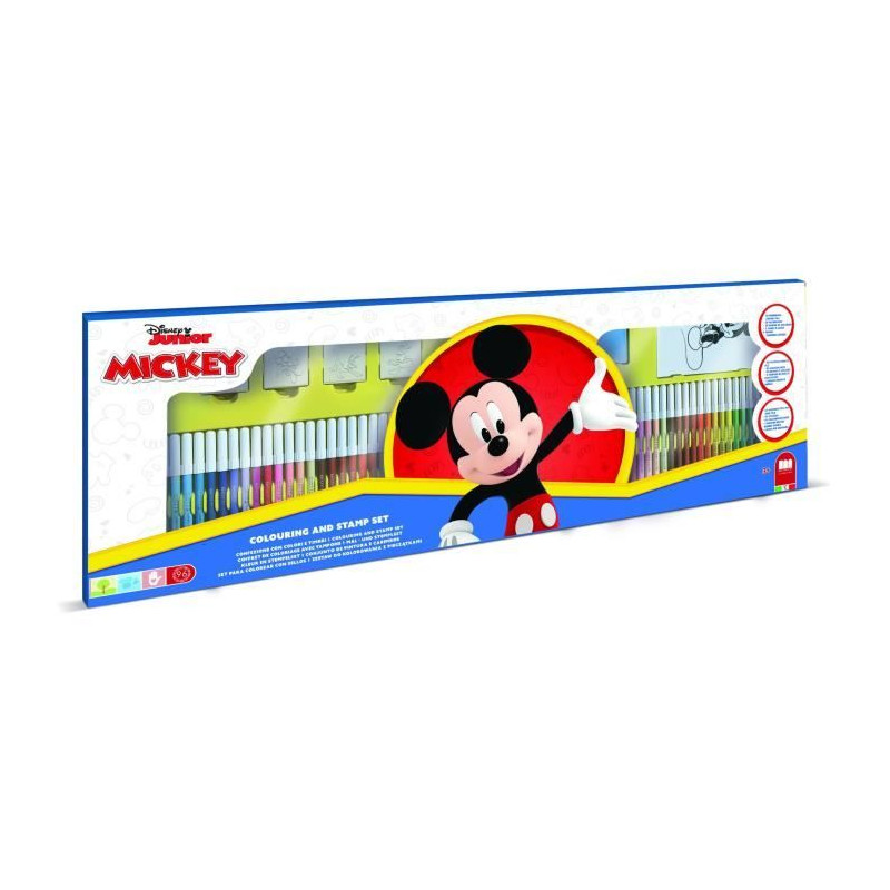 Coffret coloriage - MULTIPRINT - 18945 - 60 feutres 4 tampons Mickey