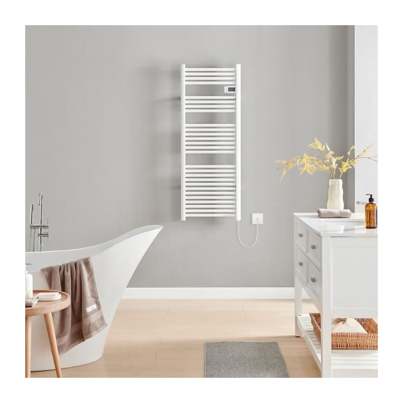 Radiateur seche-serviettes OCEANIC sans soufflerie - 700W - Blanc mat - NF