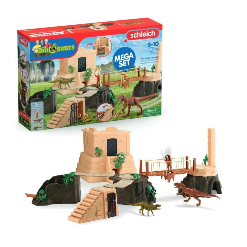 Grande Conquete du temple perdu, Playset figurines, SCHLEICH 42656 Dinosaurs, Des 4 ans