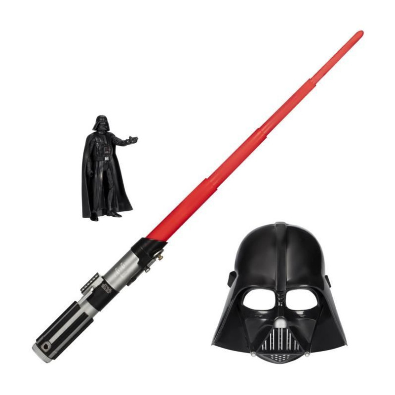 Pack Côté obscur Dark Vador, sabre laser rouge, masque Dark Vador et figurine de 15 cm, accessoire, des 4 ans, Star Wars