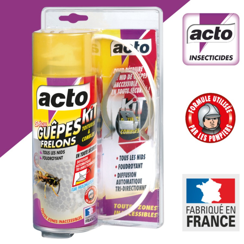 Aérosol spécial guêpes et frelons kit toitures et combles ACTO GUEP008