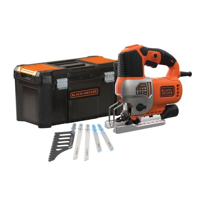 Scie sauteuse pendulaire filaire - BLACK & DECKER - BES610KA5-QS - 650 W + 5 Lames