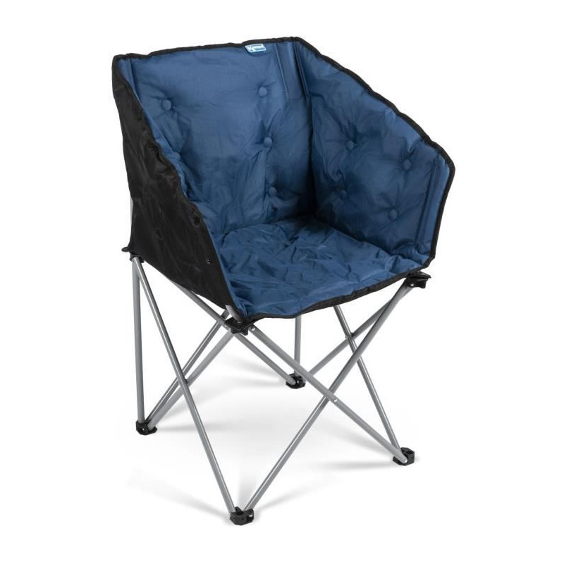 Fauteuil pliant - KAMPA - Tub Chair Midnight - Léger, matelassé, bleu nuit, structure acier, sac de transport, supporte 120 kg