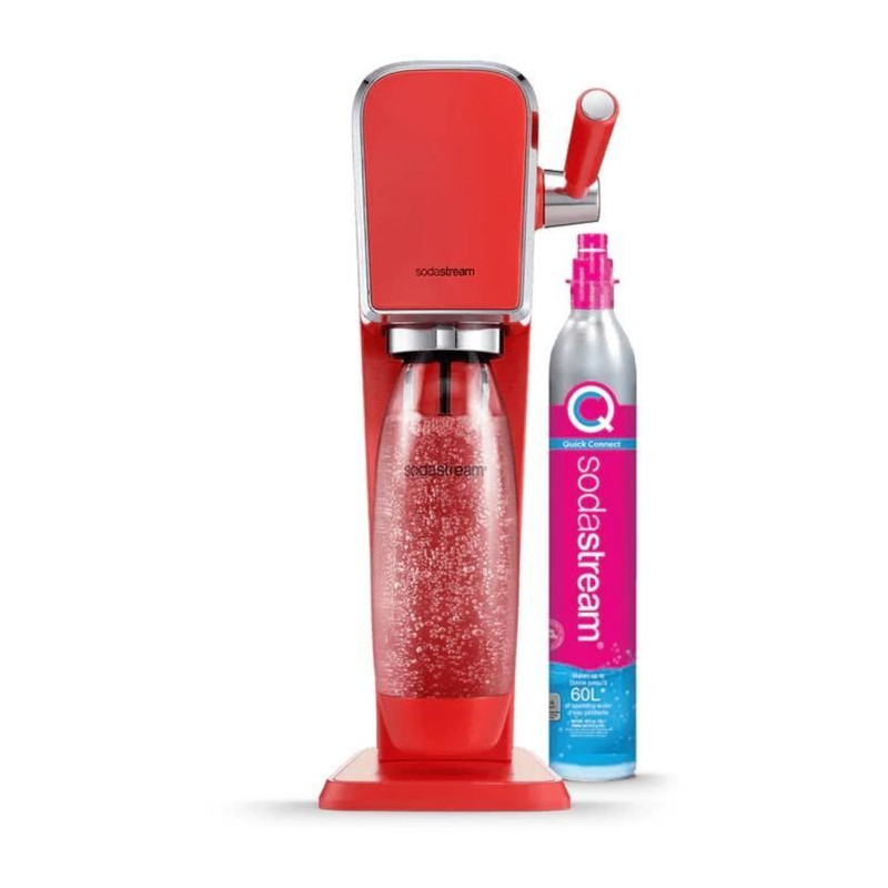 Machine a eau pétillante - SODASTREAM - ART Mandarine - Avec 1 bouteille 1L, compatible lave-vaisselle + 1 recharge de gaz 60L