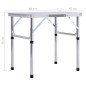 Table pliable de camping Blanc Aluminium 60x45 cm