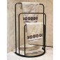 Bathroom Solutions Porte serviettes debout 49,5x75 cm Métal Noir