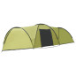 Tente igloo de camping 650x240x190 cm 8 personnes Vert