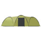 Tente igloo de camping 650x240x190 cm 8 personnes Vert