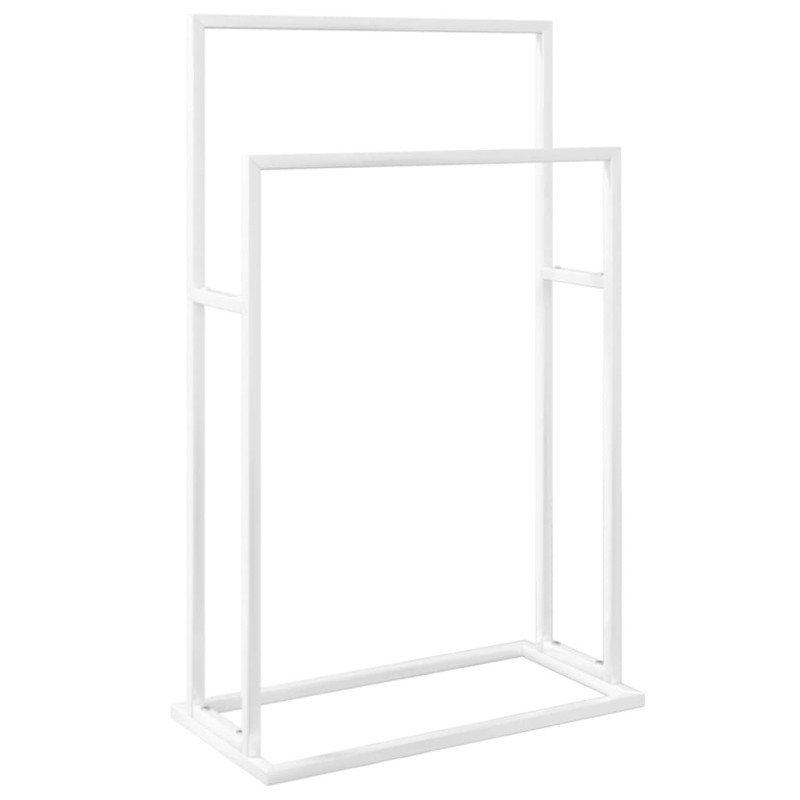 Porte serviettes sur pied Blanc 48x24x78,5 cm Fer