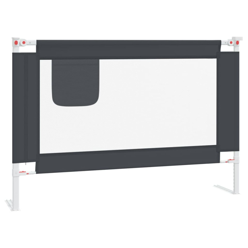 Barrière de sécurité de lit d enfant Gris foncé 100x25 cm Tissu