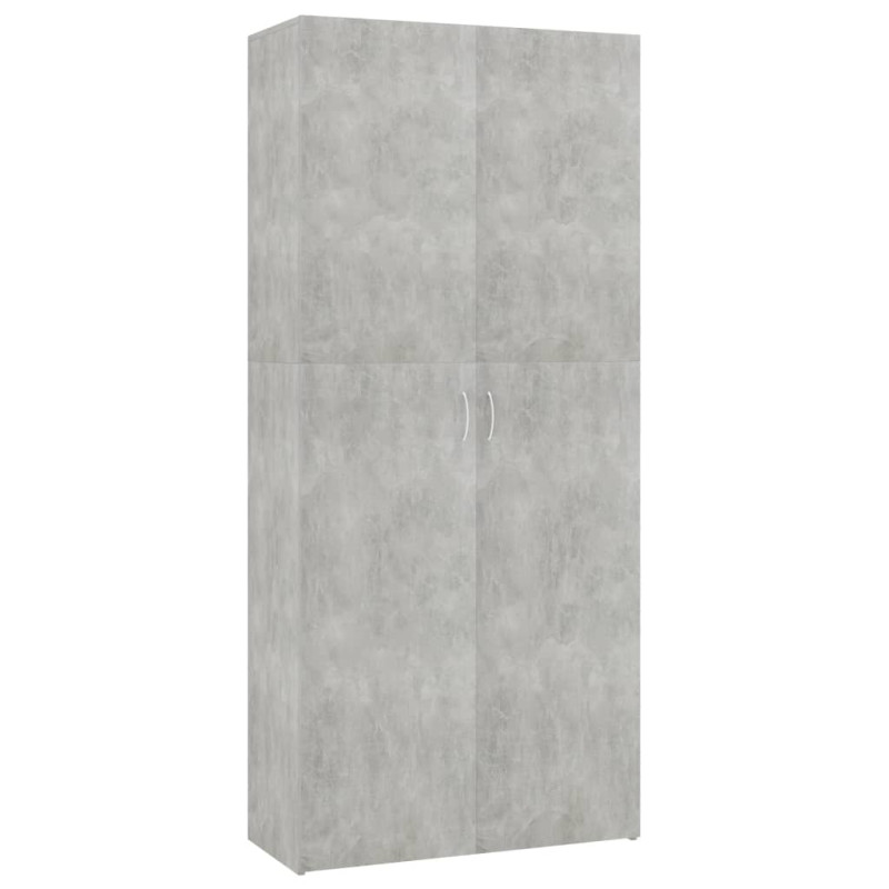 Armoire à chaussures Gris béton 80x35,5x180cm Bois d’ingénierie