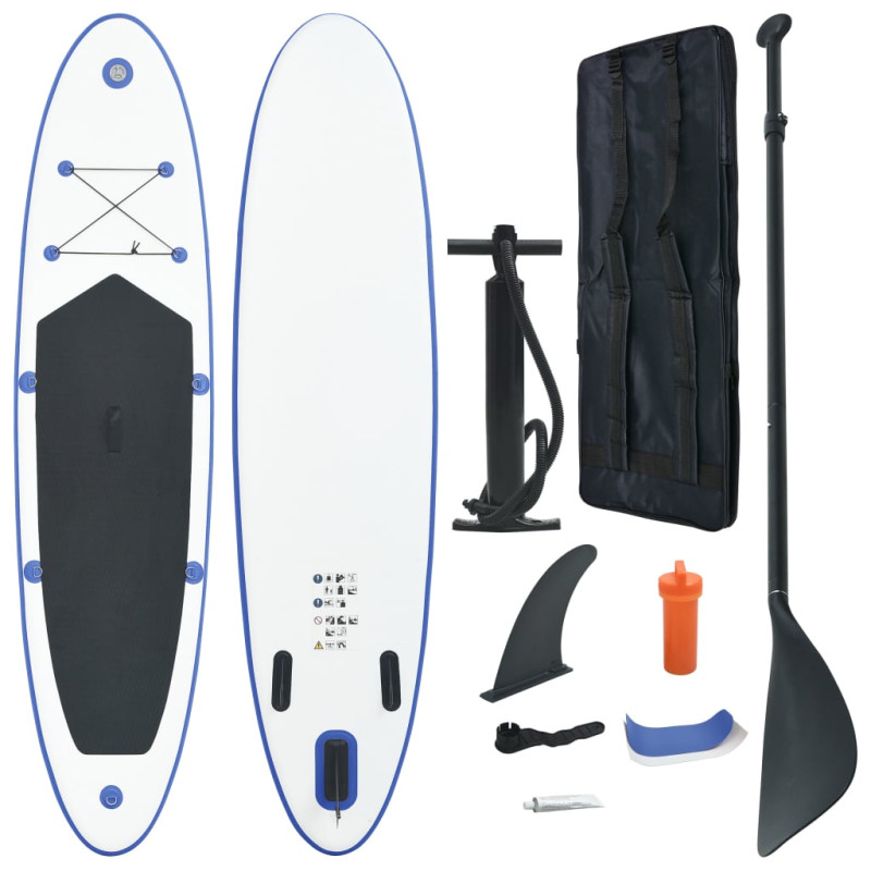 Ensemble de planches SUP gonflables bleu et blanc