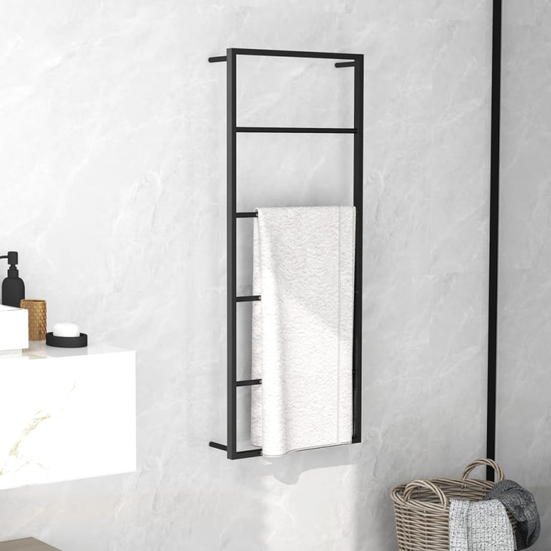 Porte serviette Noir 45x10x115 cm Acier