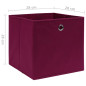 Boîtes de rangement 4 pcs Tissu intissé 28x28x28 cm Rouge foncé