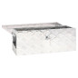 Boîte de rangement Argenté 60x23,5x23 cm Aluminium