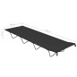 Lit de camping 180x60x19 cm Tissu Oxford et acier Noir