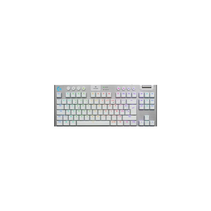 Clavier gaming mécanique sans fil ultra plat Azerty Logitech G915 X Lightspeed TKL Tactile Blanc