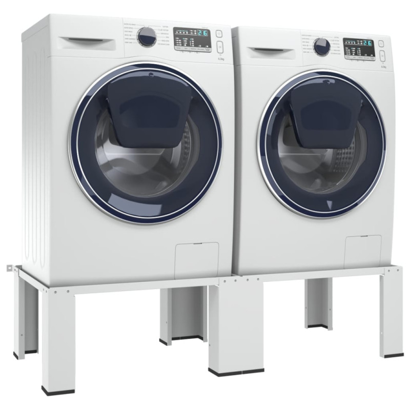 Socle double pour lave linge et sèche linge Blanc