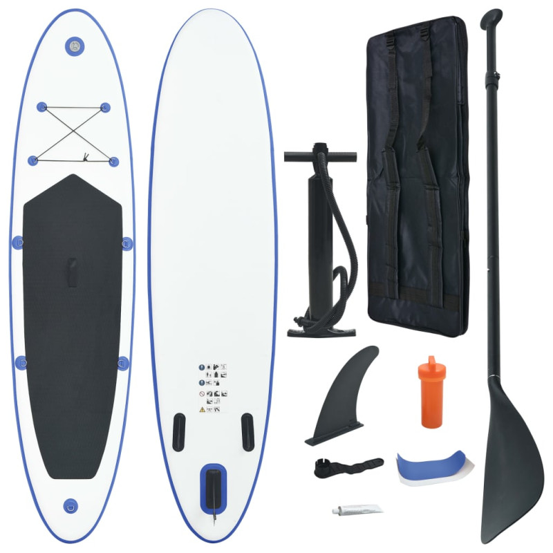 Ensemble de planches SUP gonflables Bleu et blanc 