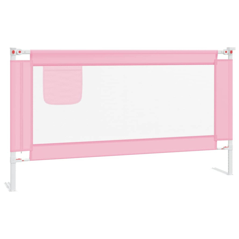 Barrière de sécurité de lit d enfant Rose 150x25 cm Tissu