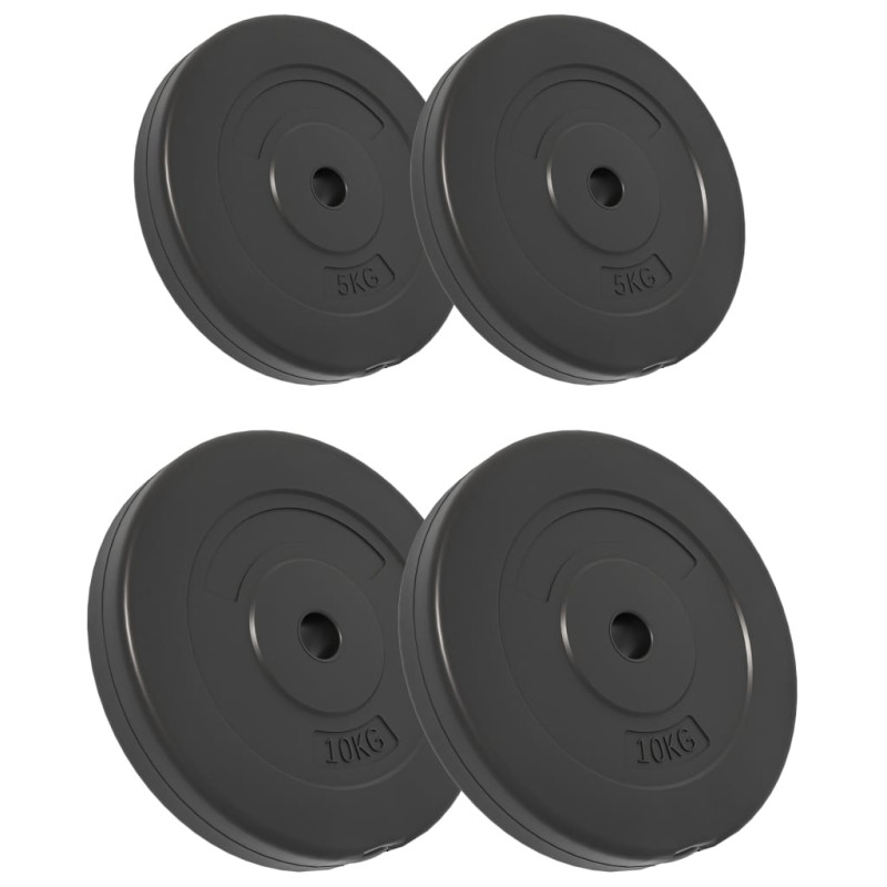 Plaques de poids 4 pcs 30 kg Béton