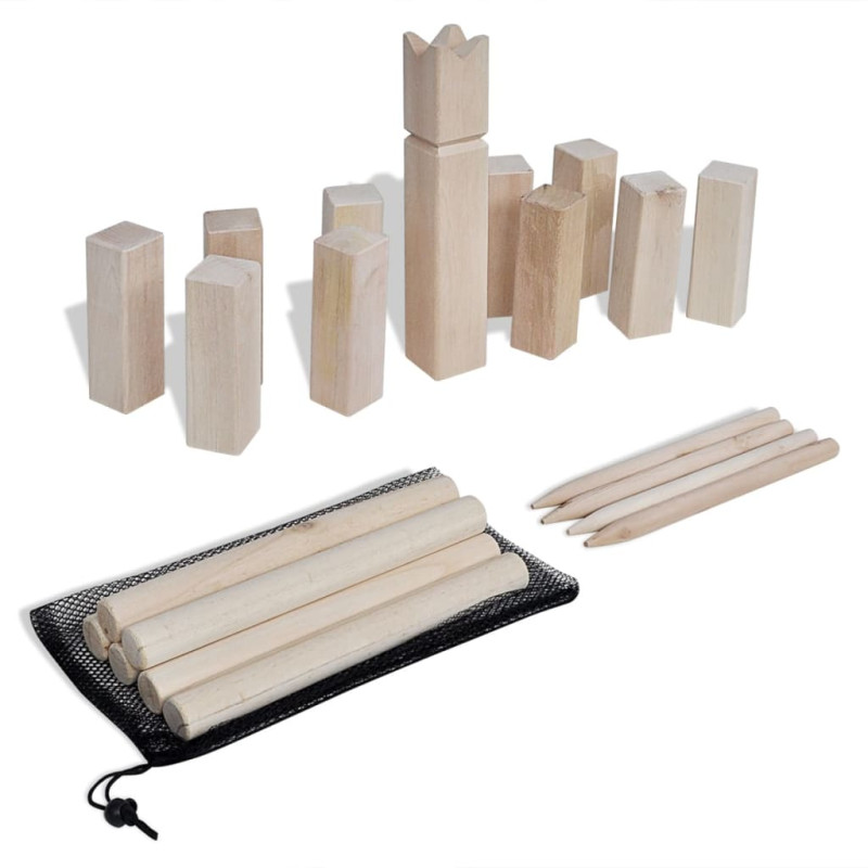 Kit de jeu Kubb en bois 