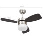 Ventilateur de plafond lampe et télécommande 76 cm Marron foncé