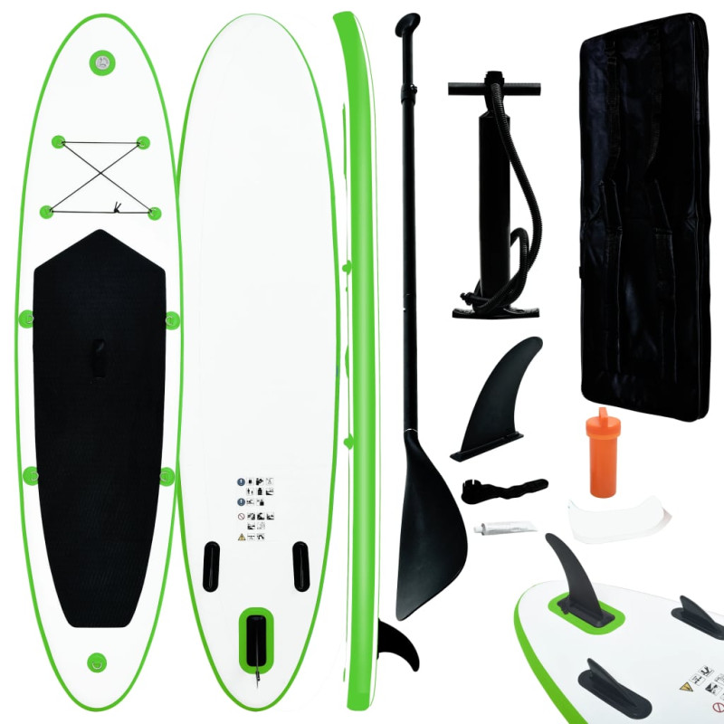 Ensemble de planche SUP gonflable vert et blanc