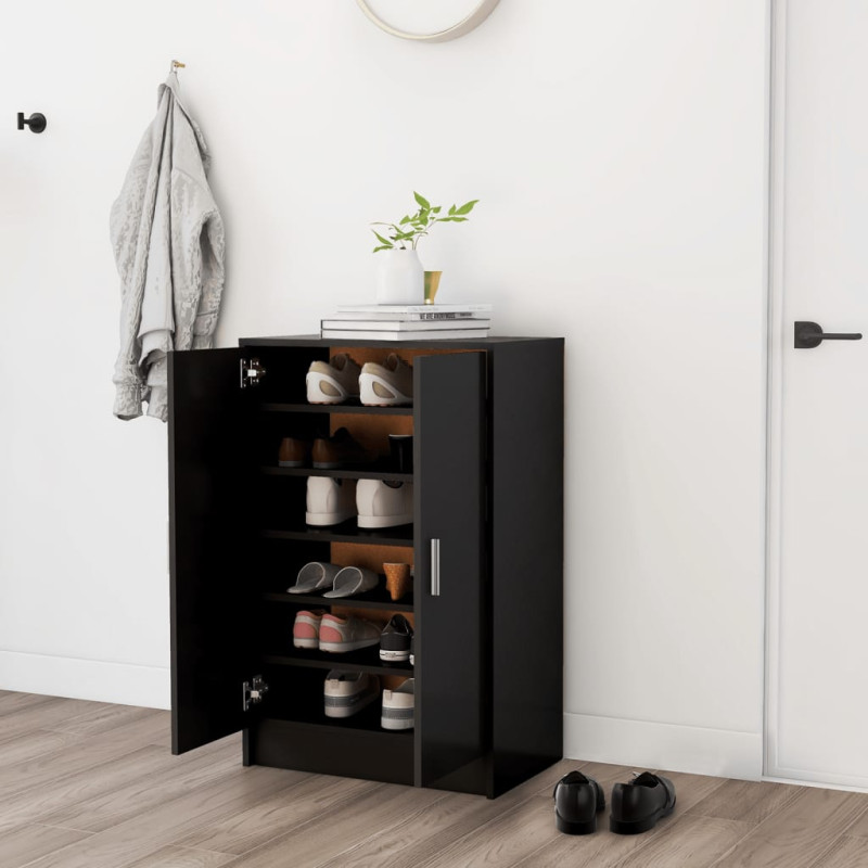 Armoire à chaussures Noir 60x35x92 cm Bois d’ingénierie