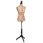 Buste de couture Mannequin de Femme Marron et Noir Jute