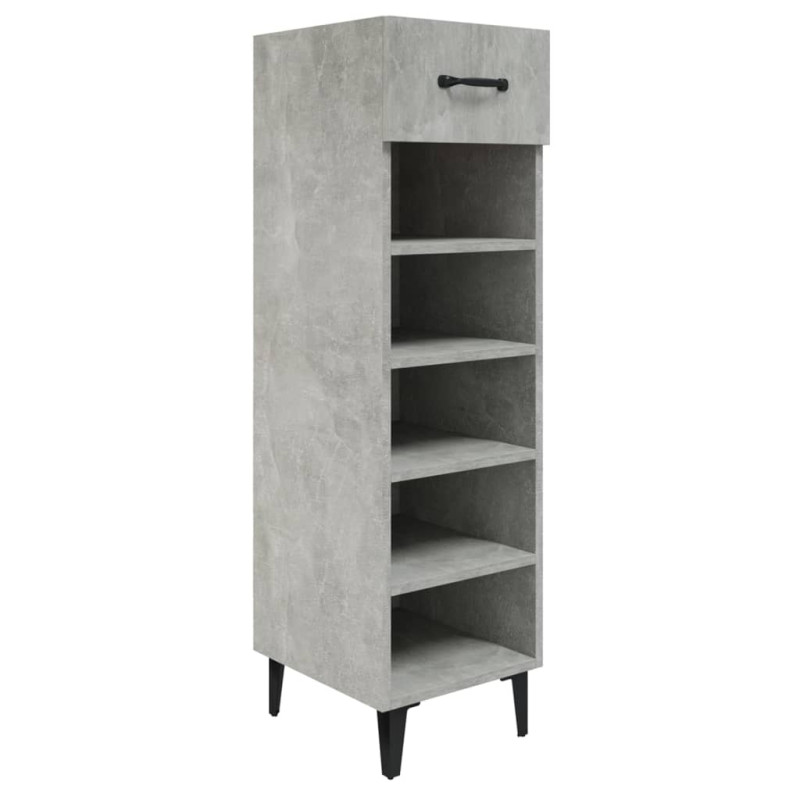 Armoire à chaussures Gris béton 30x35x105 cm Bois d ingénierie