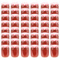 48 pcs Pots à confiture Couvercle blanc et rouge Verre 230 ml