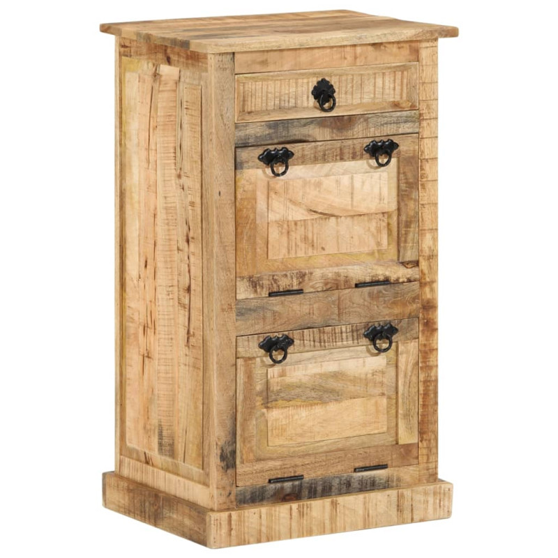 Armoire à chaussures 4 niveaux avec tiroir Bois manguier brut