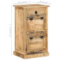 Armoire à chaussures 4 niveaux avec tiroir Bois manguier brut