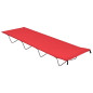 Lit de camping 180x60x19 cm Tissu Oxford et acier Rouge