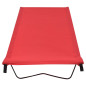 Lit de camping 180x60x19 cm Tissu Oxford et acier Rouge