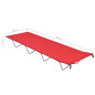 Lit de camping 180x60x19 cm Tissu Oxford et acier Rouge