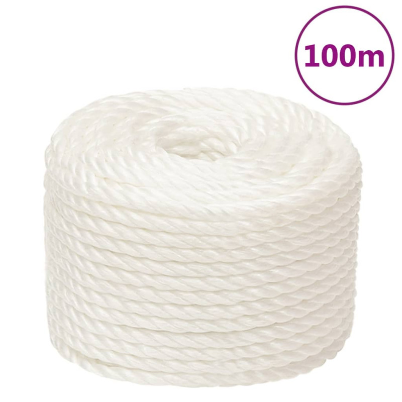 Corde de travail Blanc 12 mm 100 m polypropylène