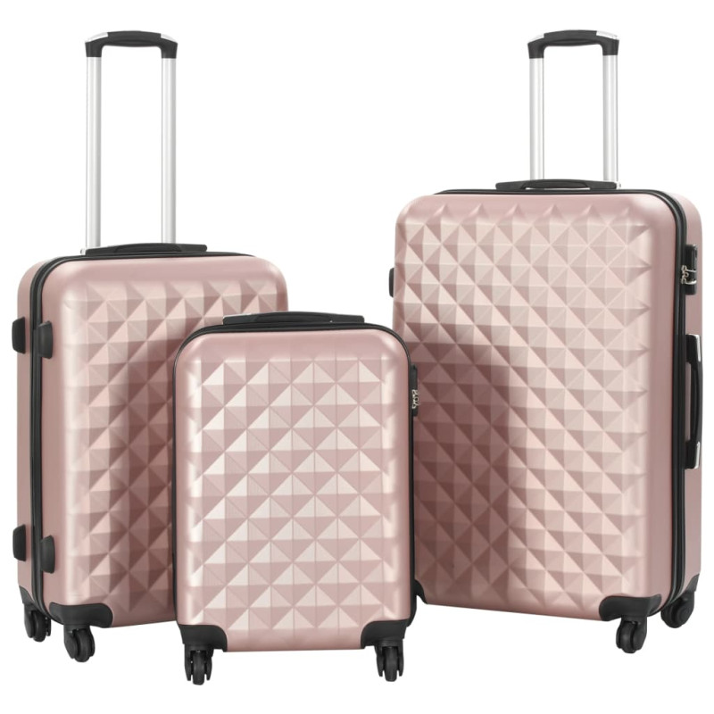 Valise rigide 3 pcs Doré rose ABS