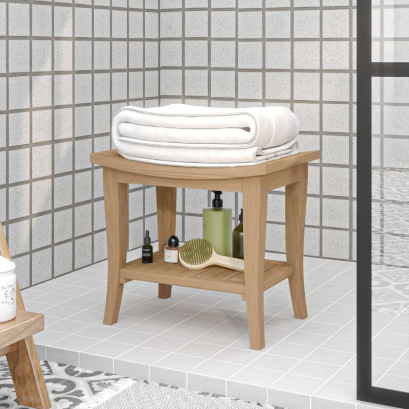 Table d appoint de salle de bain 50x35x45cm bois de teck solide