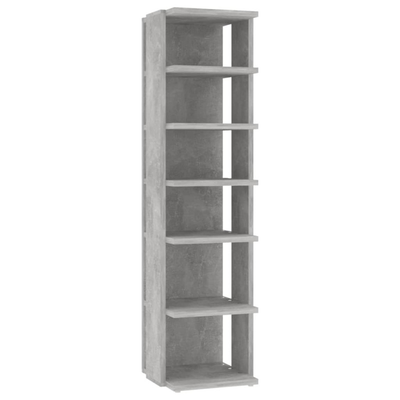 Armoire à chaussures Gris béton 27,5x27x102cm Bois d ingénierie